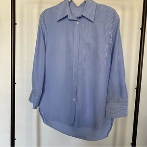 Blue and white strip long sleeve top